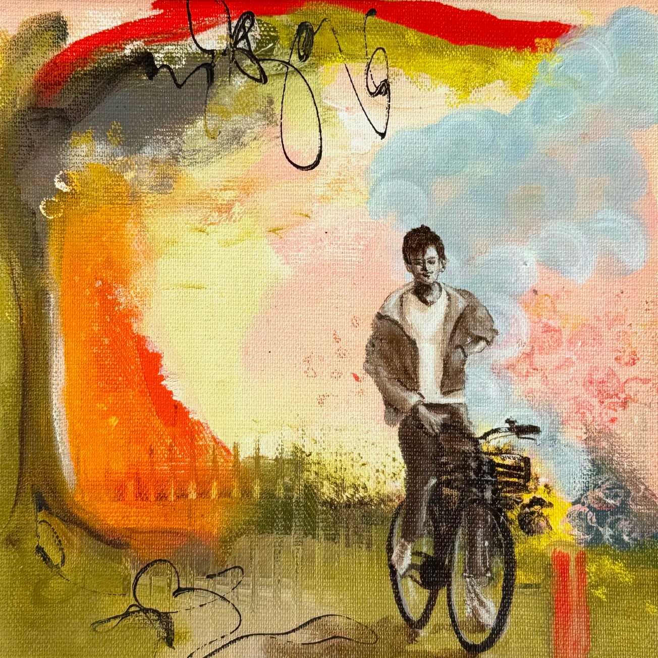 Akryl på lærred, 20 x 20 cm