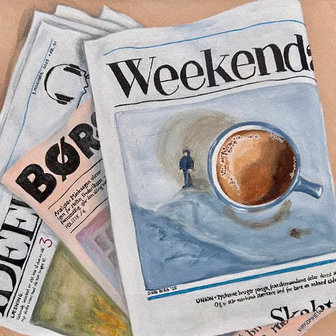  Akryl på lærred, 30 x 30 cm, i sort svæveramme.