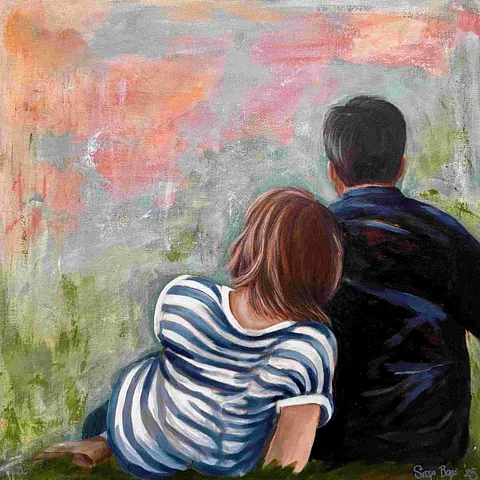  Akryl på lærred, 50 x 50 cm. 