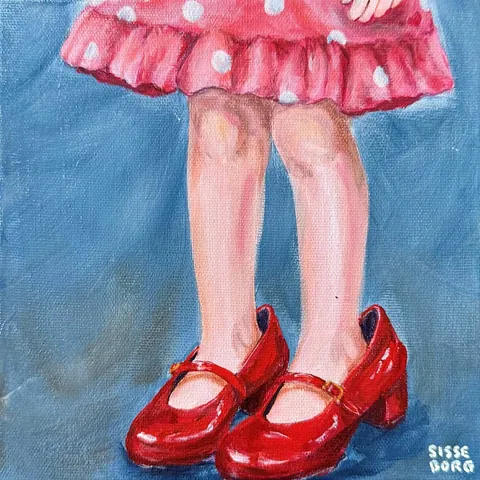  Akryl på lærred, 20 x 20 cm, i sort svæveramme.
