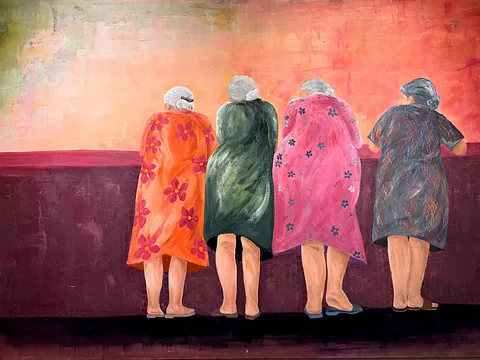  Akryl på lærred, 100 x 140 cm. 