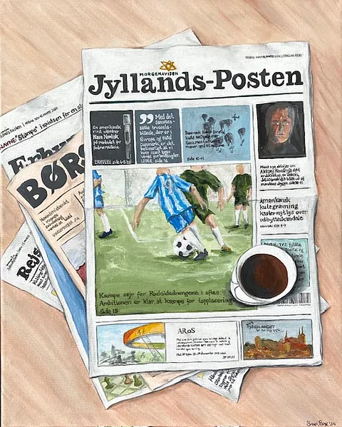  Akryl på lærred, 50 x 40 cm, i sort svæveramme.