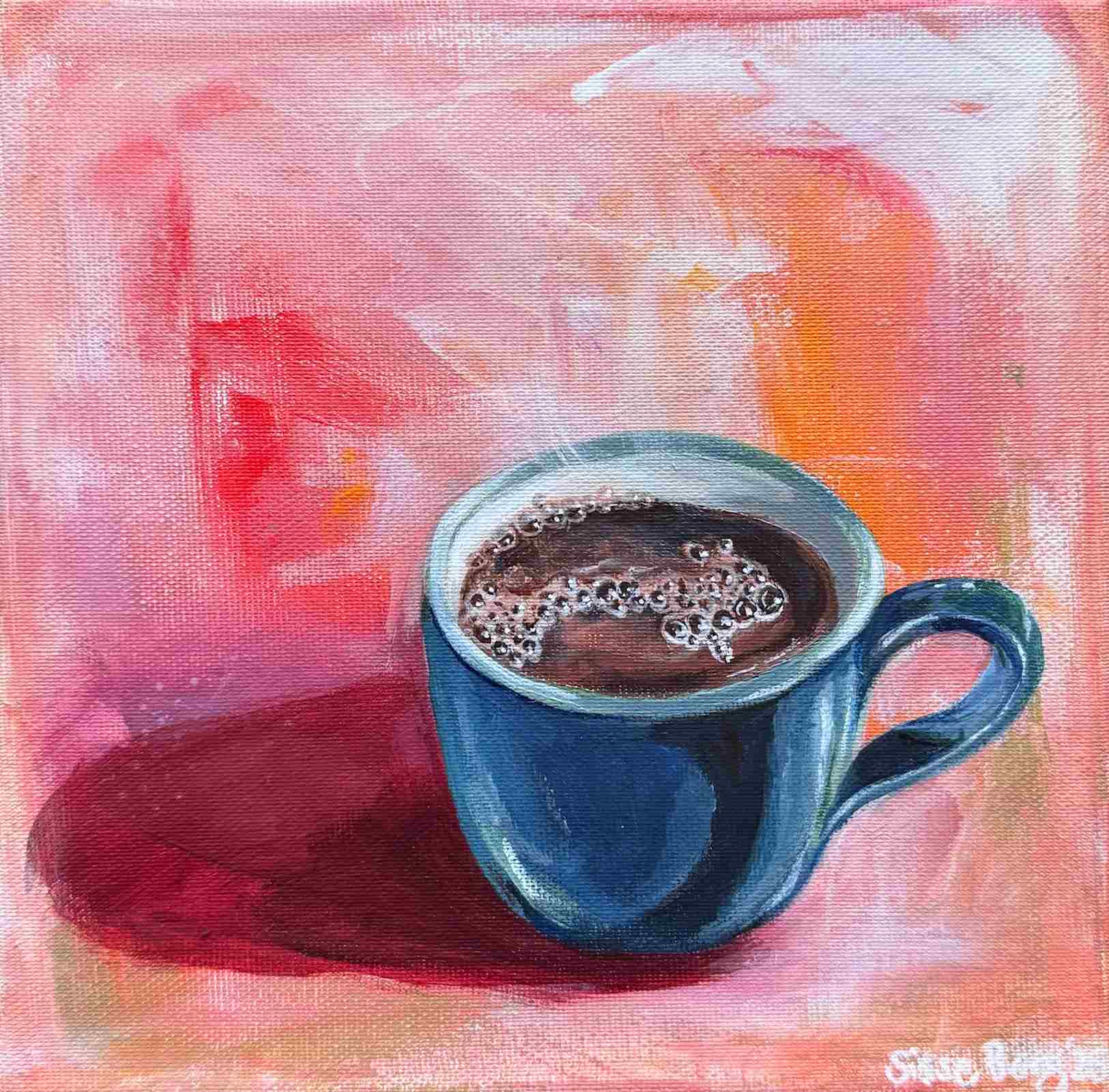  Akryl på lærred, 20 x 20 cm, i sort svæveramme.