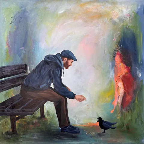  Akryl på lærred, 80 x 80 cm. 