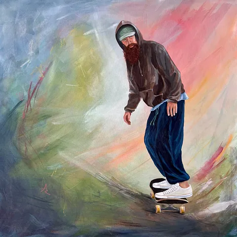  Akryl på lærred, 80 x 80 cm. 