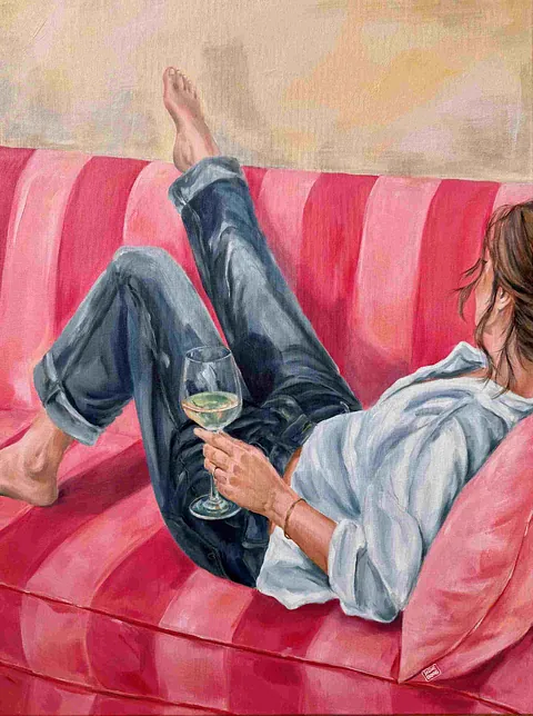  Akryl på lærred, 80 x 60 cm. 