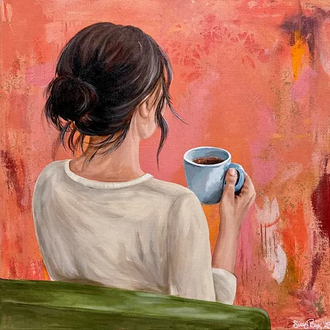  Akryl på lærred, 50 x 50 cm. 