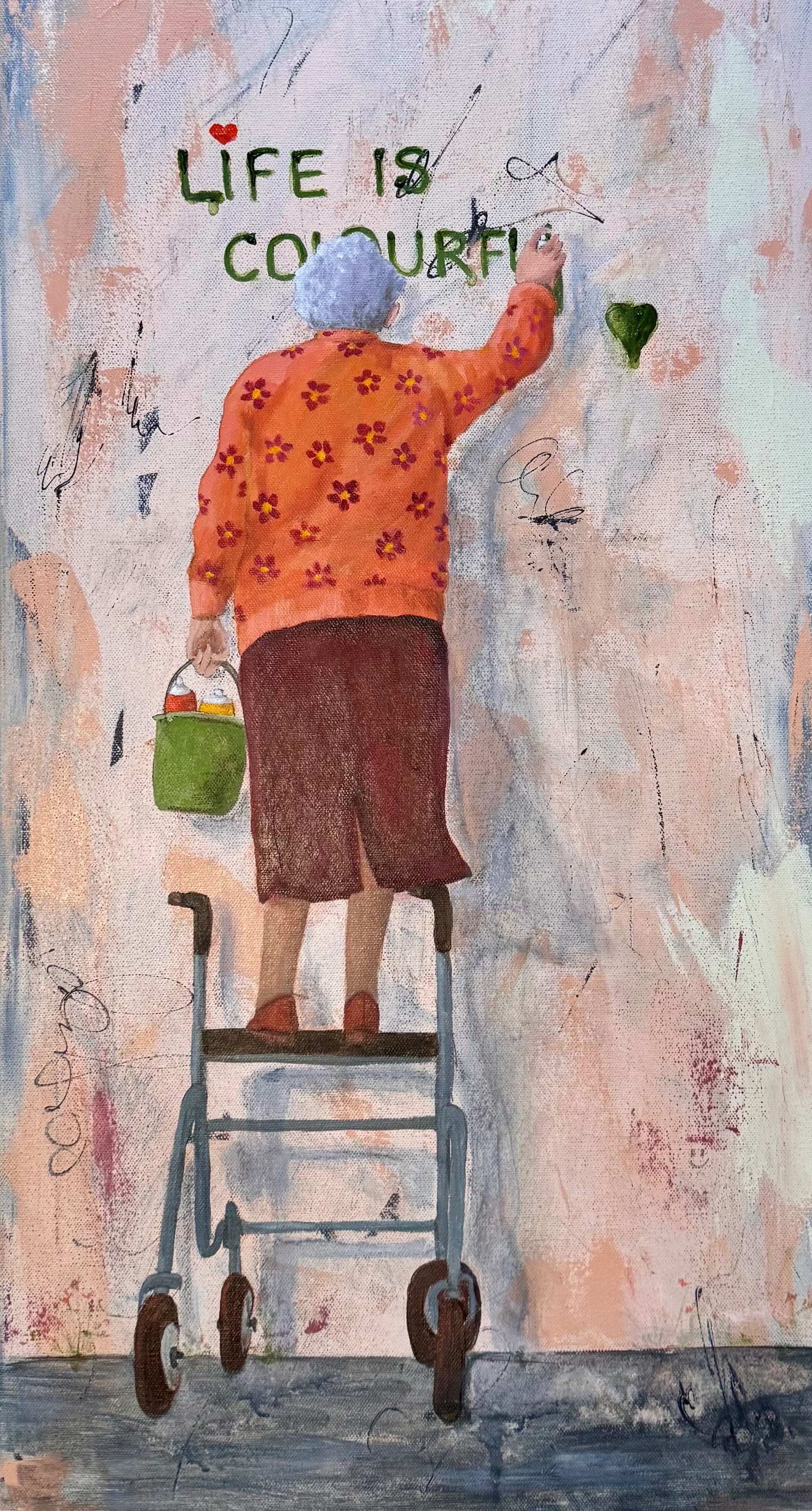  Akryl på lærred, 90 x 40 cm. 