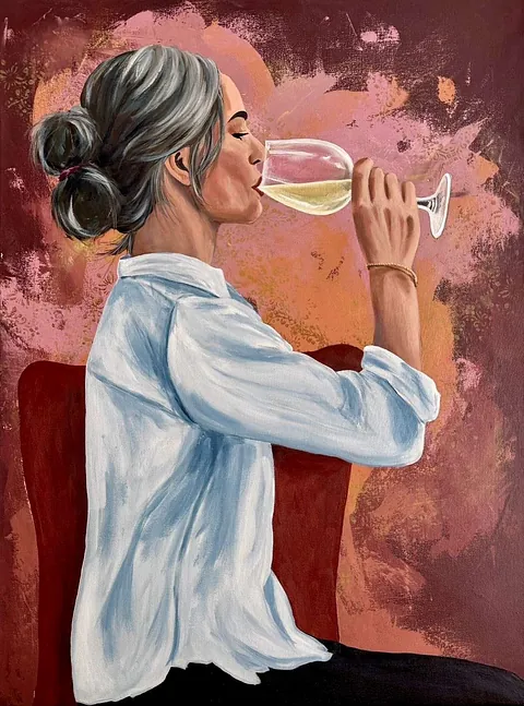  Akryl på lærred, 80 x 60 cm. 