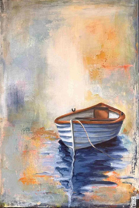  Akryl og tørpastel på lærred, 60 x 40 cm. 